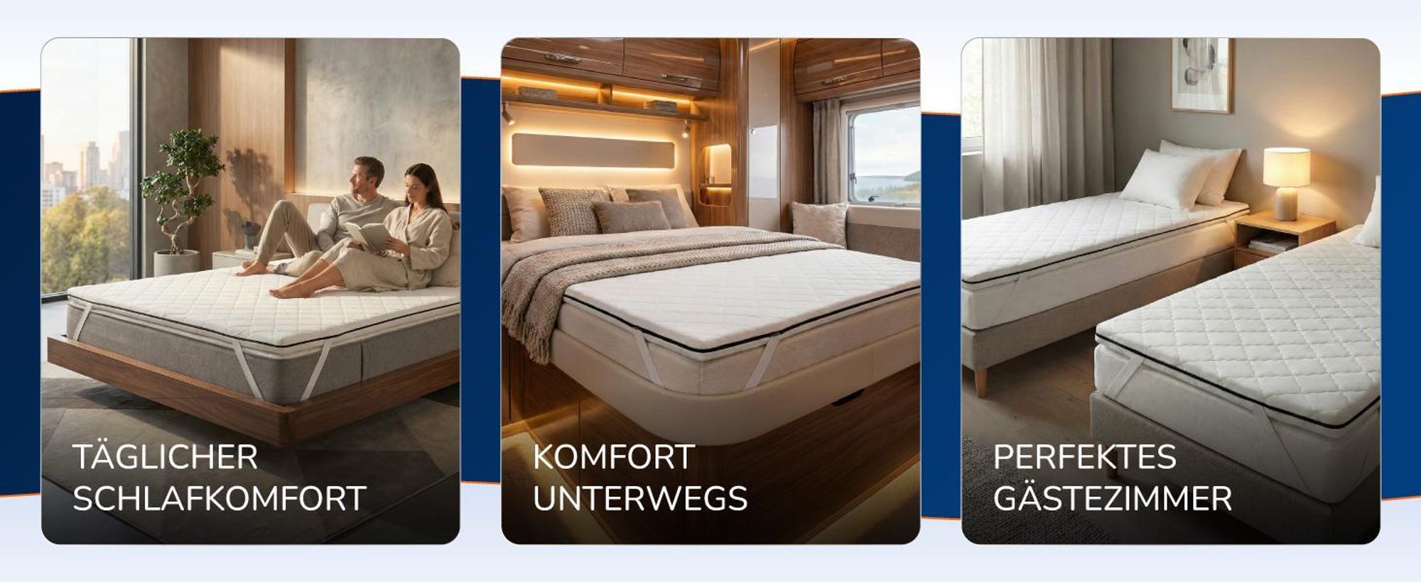 MSS e.K. Kaltschaum Matratzentopper 150 x 200 cm | HR KALTSCHAUM | optimale Körperanpassung | Mattress Topper 150x200 | designed und produziert in Deutschland