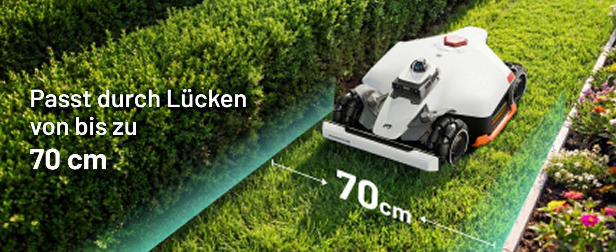Mähroboter Mammotion LUBA 3 AWD 3000 mit Garage, ohne Kabel, für bis zu 3000 m², 360° LiDAR+NetRTK+KI Vision, 80% Steigung, Auto-Kartierung, 4G, APP