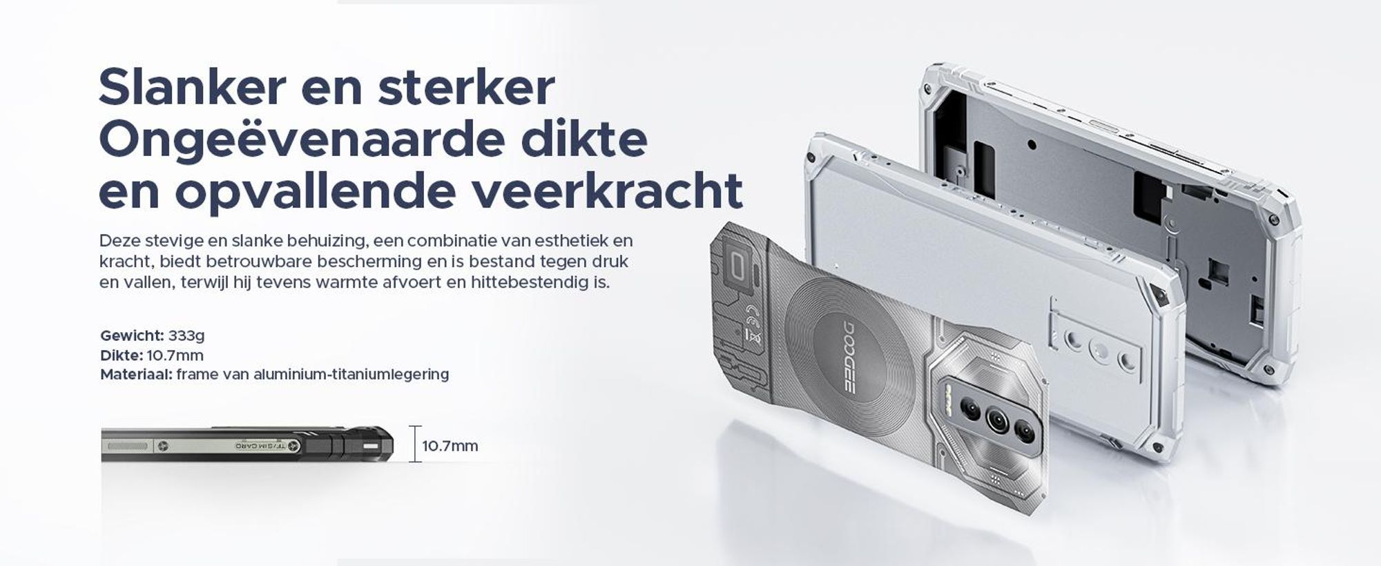 DOOGEE Blade10 Ultra Energy: Robuuste outdoor smartphone, Android 16, IP68/IP69K, 6,56" scherm met 90Hz, 6150mAh batterij, 36+128GB opslag, 64MP camera, NFC, vingerafdruksensor, zonder abonnement