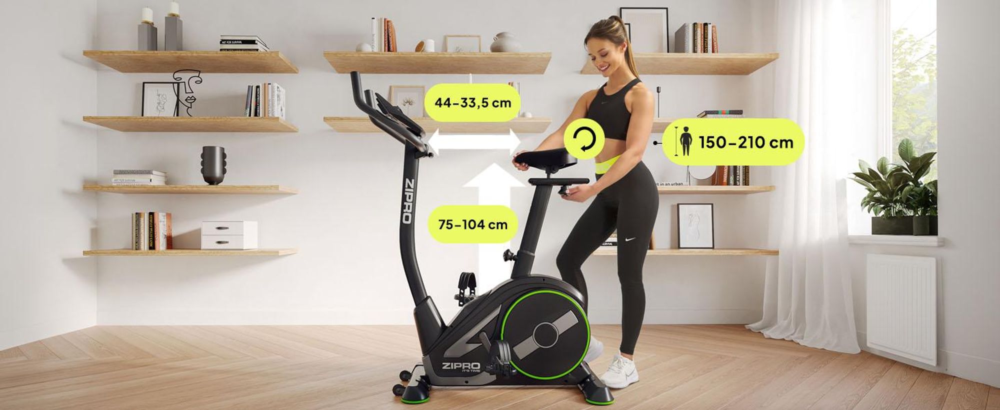 Zipro Ergometer Fahrrad Rave – Elektromagnetischer Heimtrainer mit App-Anbindung 32 Widerstandsstufen & Watt-Programm Verstellbarer Lenker & Sattel