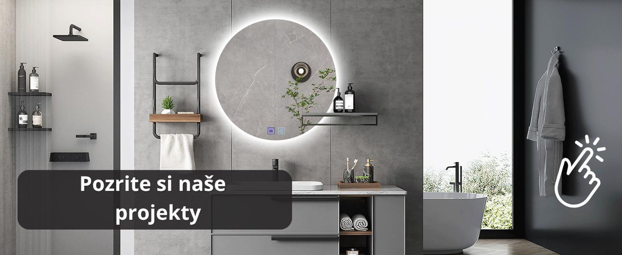 Okrúhle kúpeľňové zrkadlo bez rámu s LED osvetlením - stmievateľné - nástenné zrkadlo - 80 cm - proti zahmlievaniu Stmievateľné 3v1
