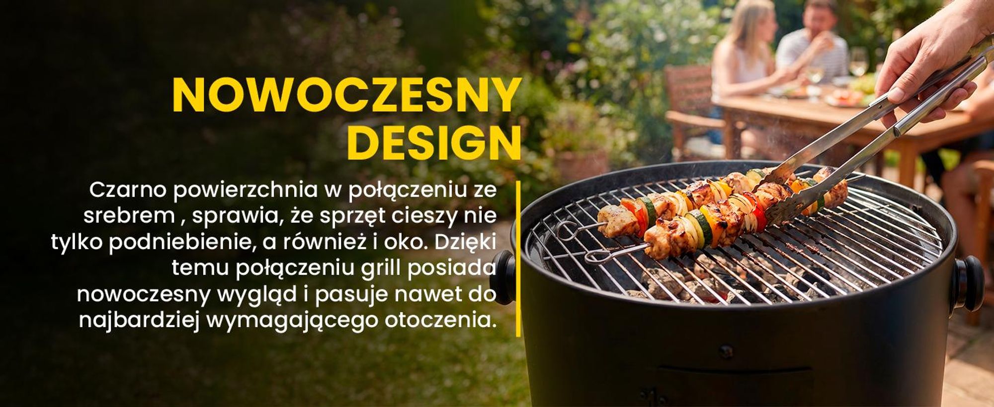 Wędzarnia grill ogrodowy palenisko w kolorze czarnym