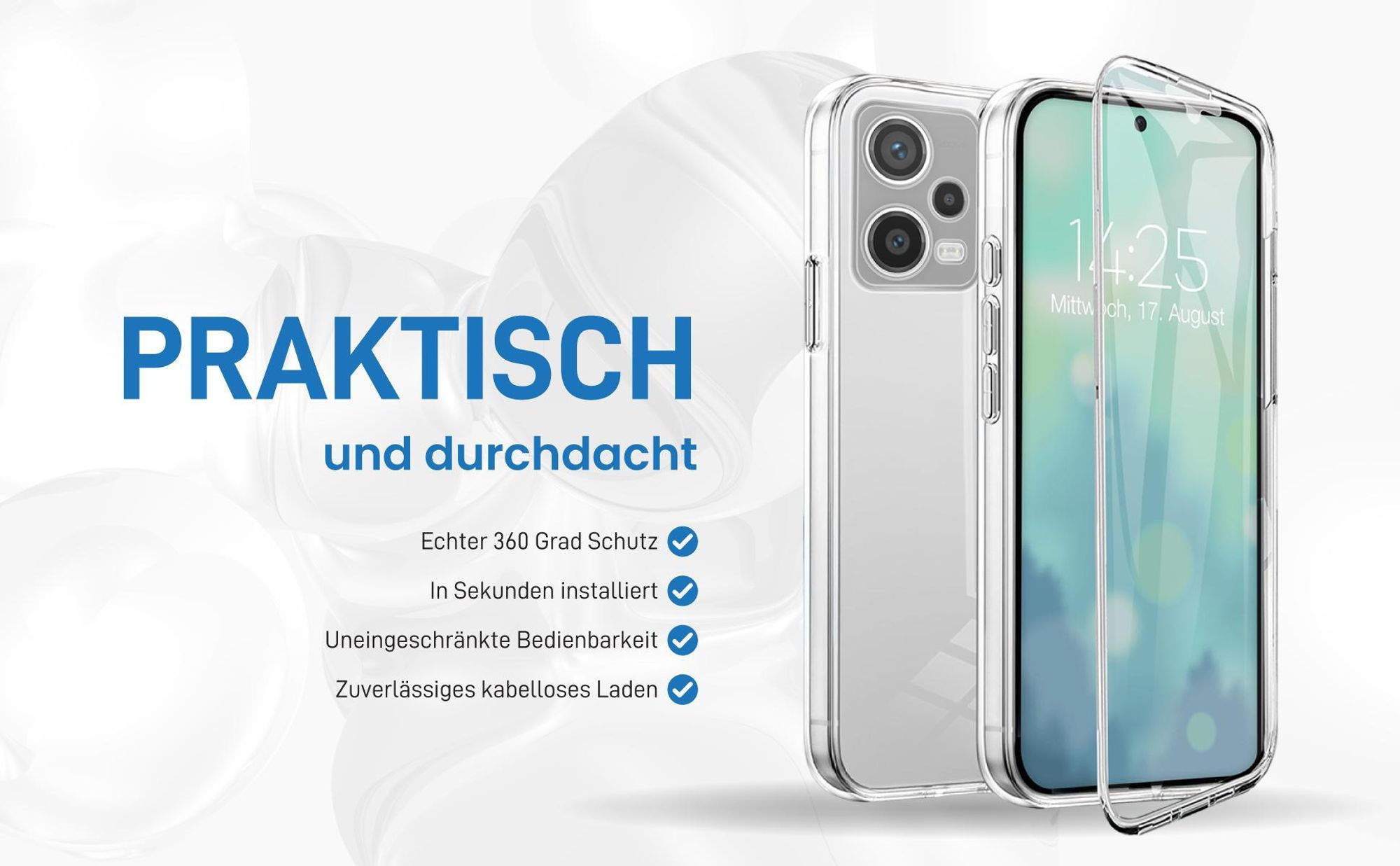 Rundum Schutz Hülle für Xiaomi Redmi Note 12 Pro+ 5G mit Touchsensibilität