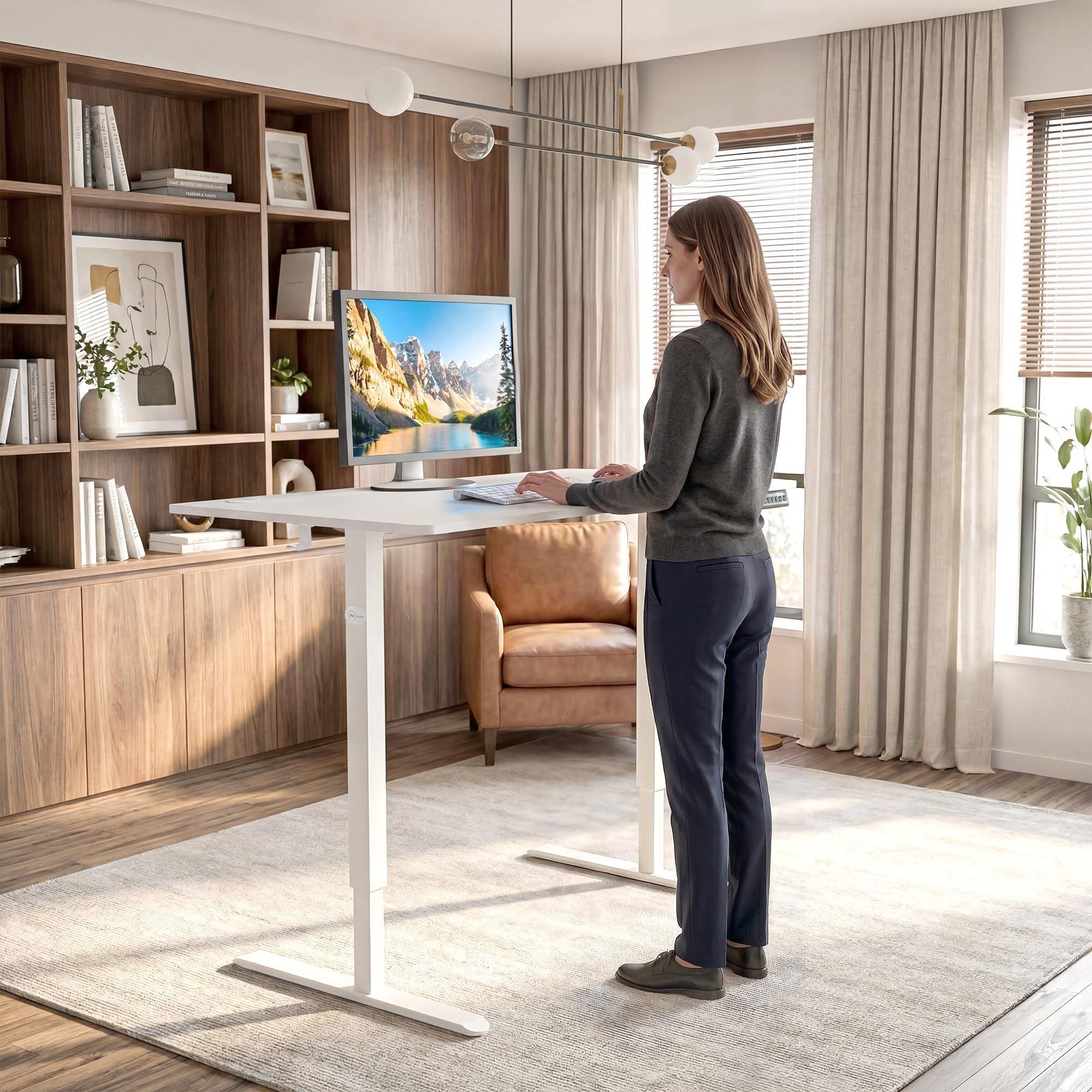 di volio höhenverstellbarer Schreibtisch LERICI - 120x60 cm, Schreibtisch höhenverstellbar elektrisch mit Memory-Funktion, ergonomischer Bürotisch