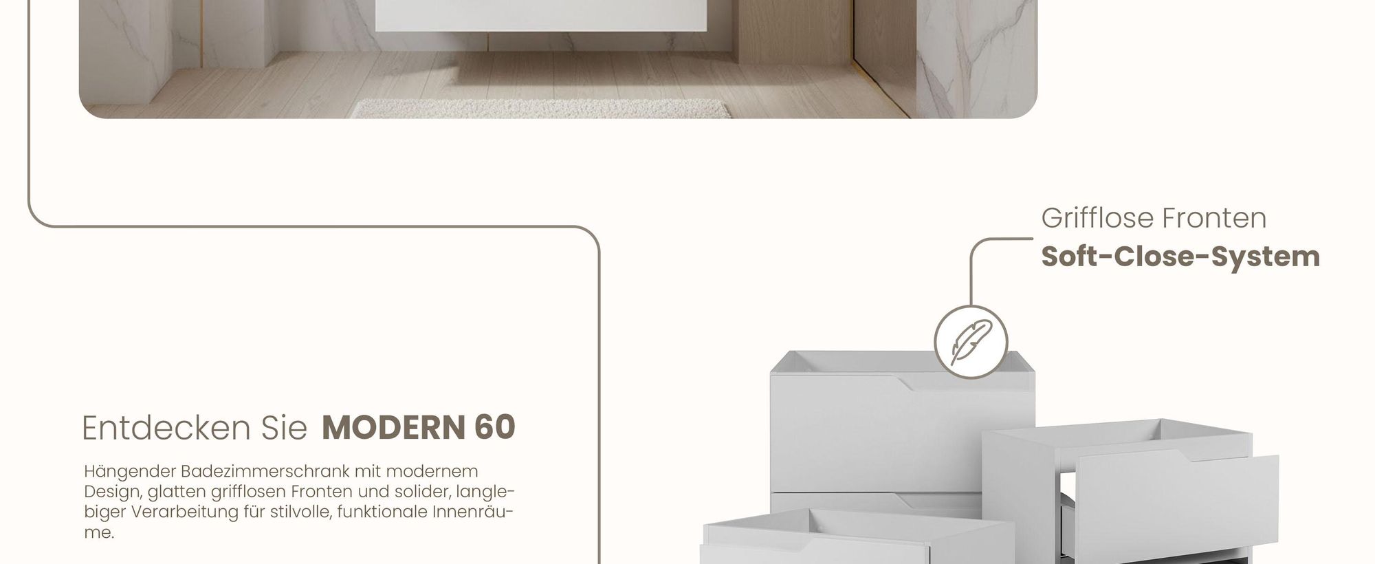 RODAN, Badmöbel, Badschrank, Badezimmermöbel, Badezimmer, MODERN, Waschbeckenunterschrank