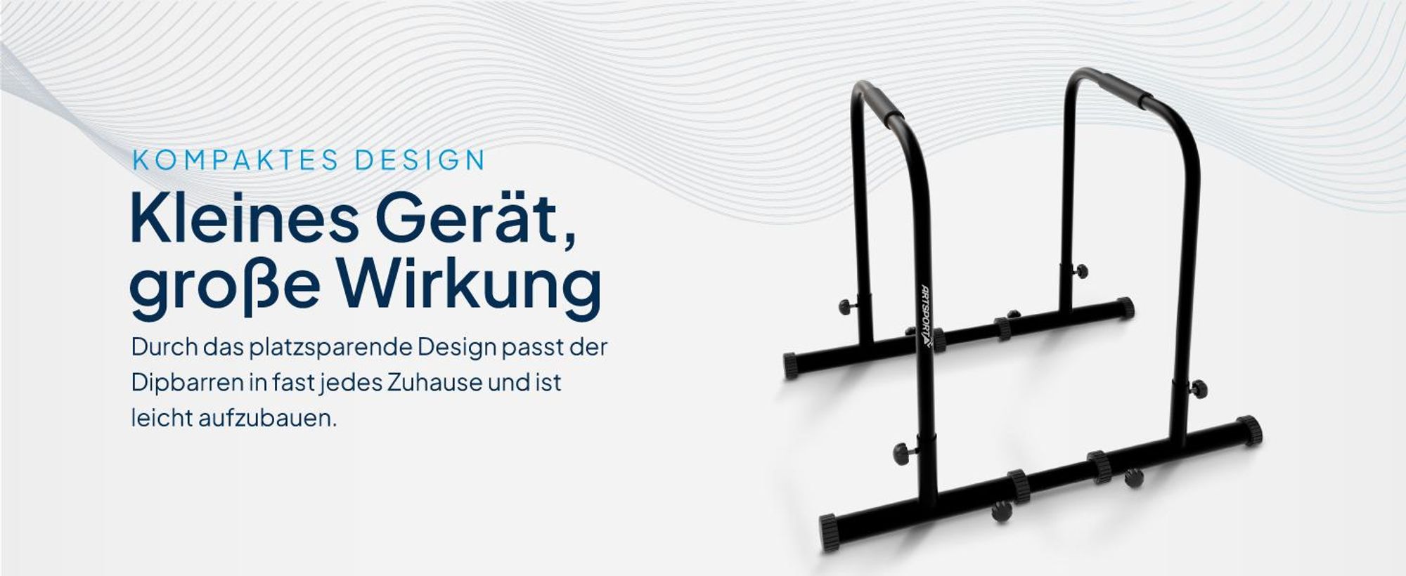 ArtSport Dip Barren - Dip Station bis 500 kg - Liegestützgriffe - verstellbar - Schwarz