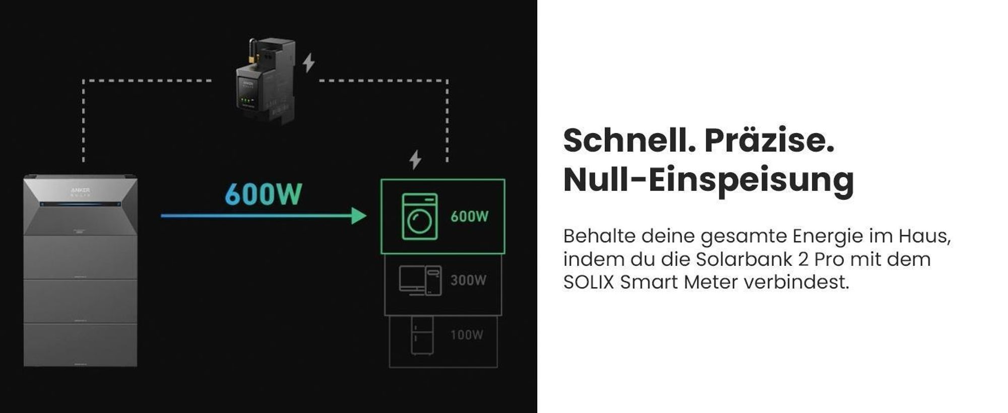 Powerness Balkonkraftwerk mit Speicher, Anker SOLIX E1600 Pro mit 2000W Solarmodule & Anker Smart Meter & 4 Sätze Flachdach Halterung(Schwarz) 0% VAT
