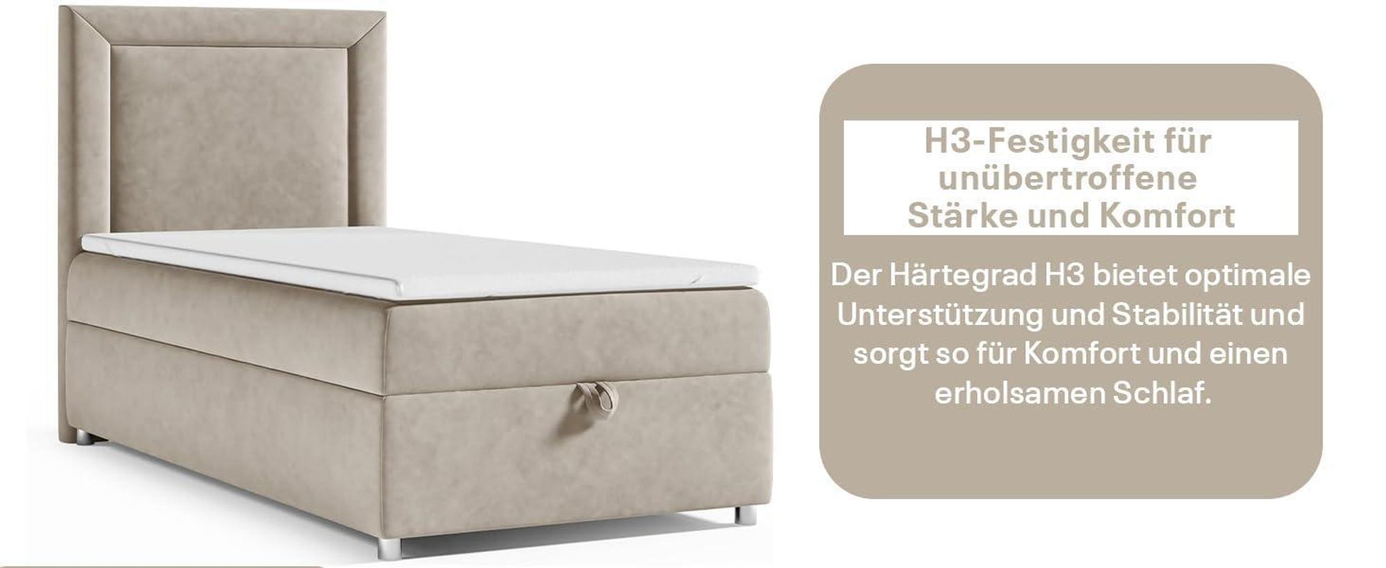 Boxspringbett mit Bettkasten Trinity K-3 SINGLE Bonellfederkern inkl. Topper, mit Lieferung