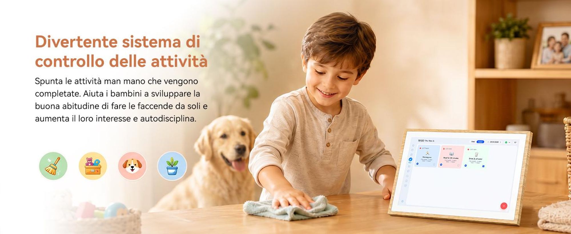 2026 NUOVO! Blackview NEST 10, calendario digitale e cornice per foto da 10,1", con touchscreen, Wi-Fi, risoluzione 1280x800, formato 16:10, condivisione foto, controllo parentale, design in legno
