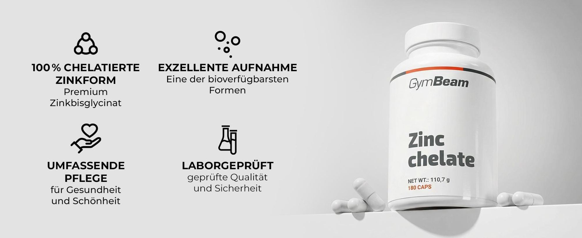GymBeam - Zinkchelat (Bisglycinat), 90 Kapseln