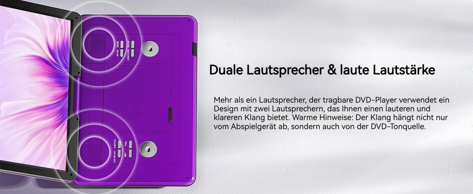 BOIFUN 17.5" Tragbarer DVD-Player Mit 15.6" HD-Schwenkbildschirm Für Das Auto Mit Autoladegerät 6 Stunden Wiederaufladbare Batterie Wiedergabe