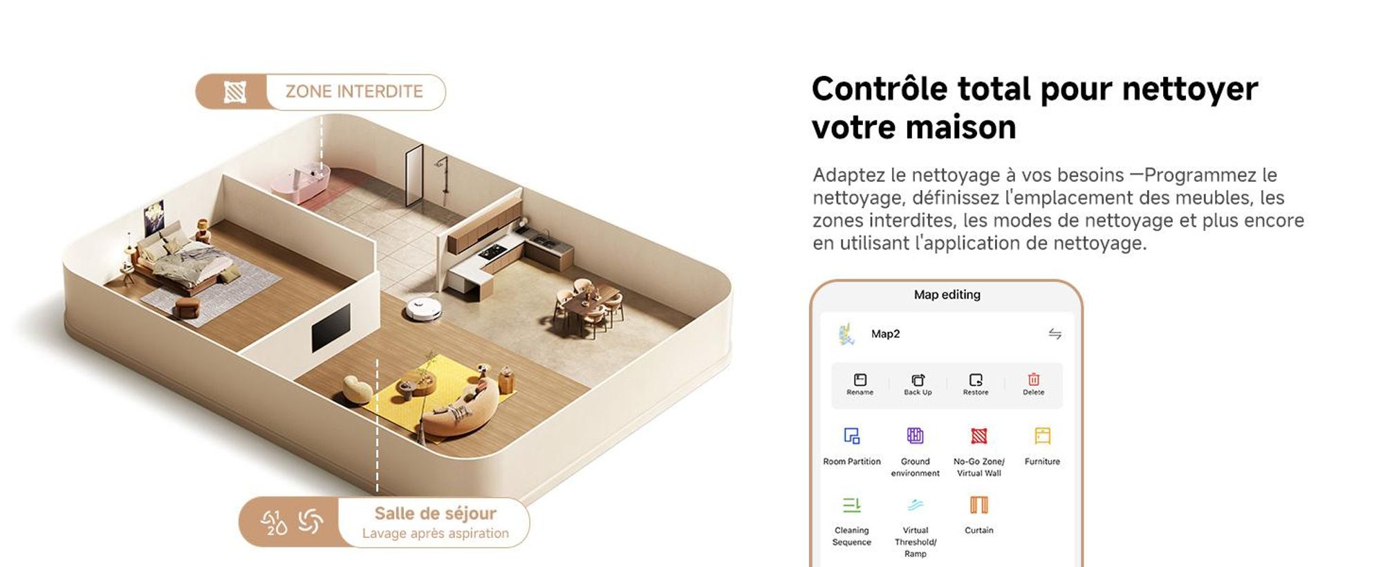 MOVA P50 Pro Ultra – Robot aspirateur et laveur, 19 000 Pa, lavage automatique des serpillières à 75 °C, vidage automatique