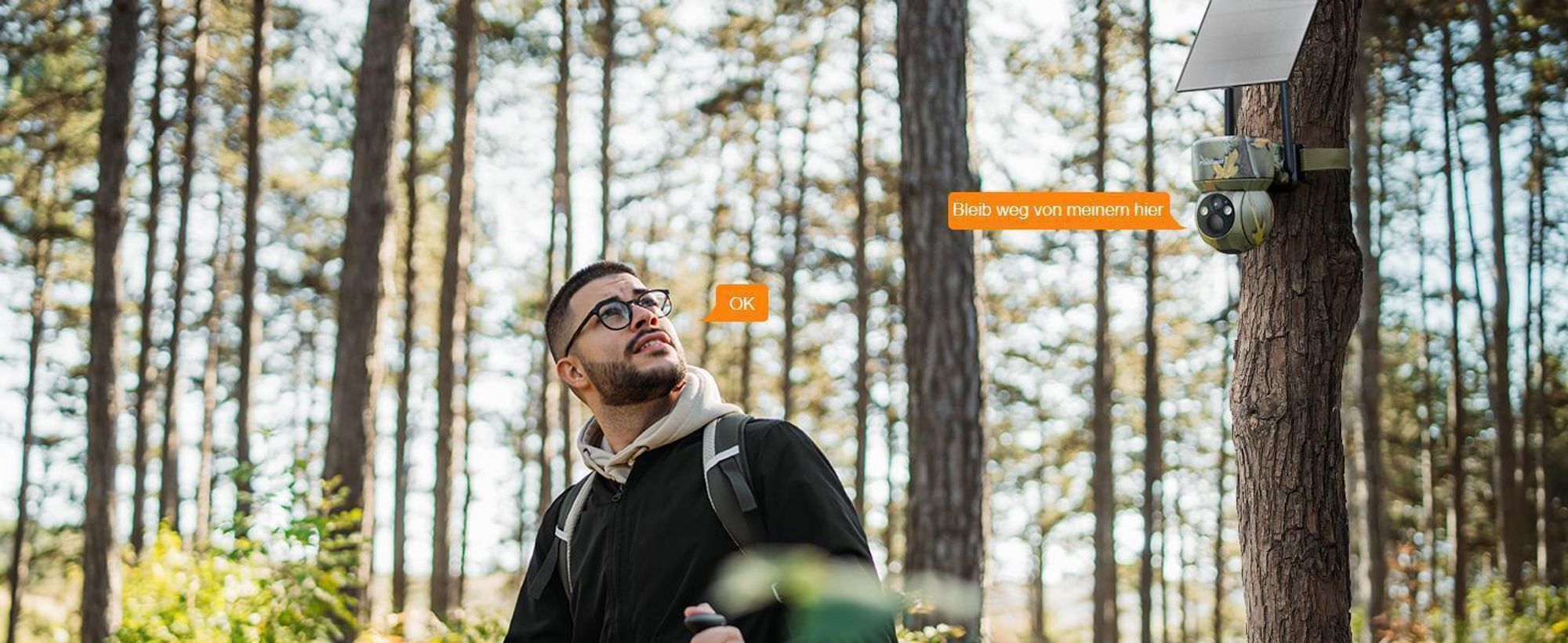 4G LTE Solar Wildkamera 2K 360° PTZ mit Handyübertragung App SIM Karte 32GB Speicherkarte Bewegungsmelder Nachtsicht Wildtierkamera