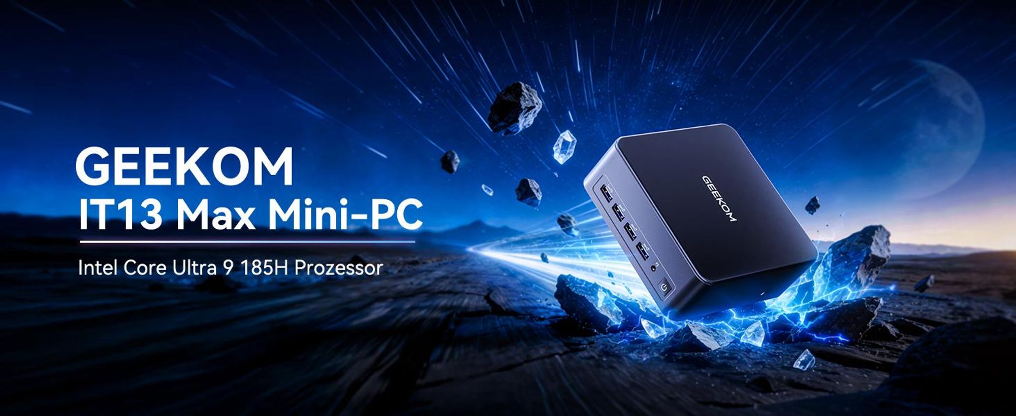 GEEKOM IT13 MAX Mini PC mit U9-185H(16C/22T, bis zu 5.1GHz), Dual 2.5G LAN Windows 11 Pro Mini Computer, 16GB RAM&1TB SSD| 6X USB | KI-Leistung| Intel