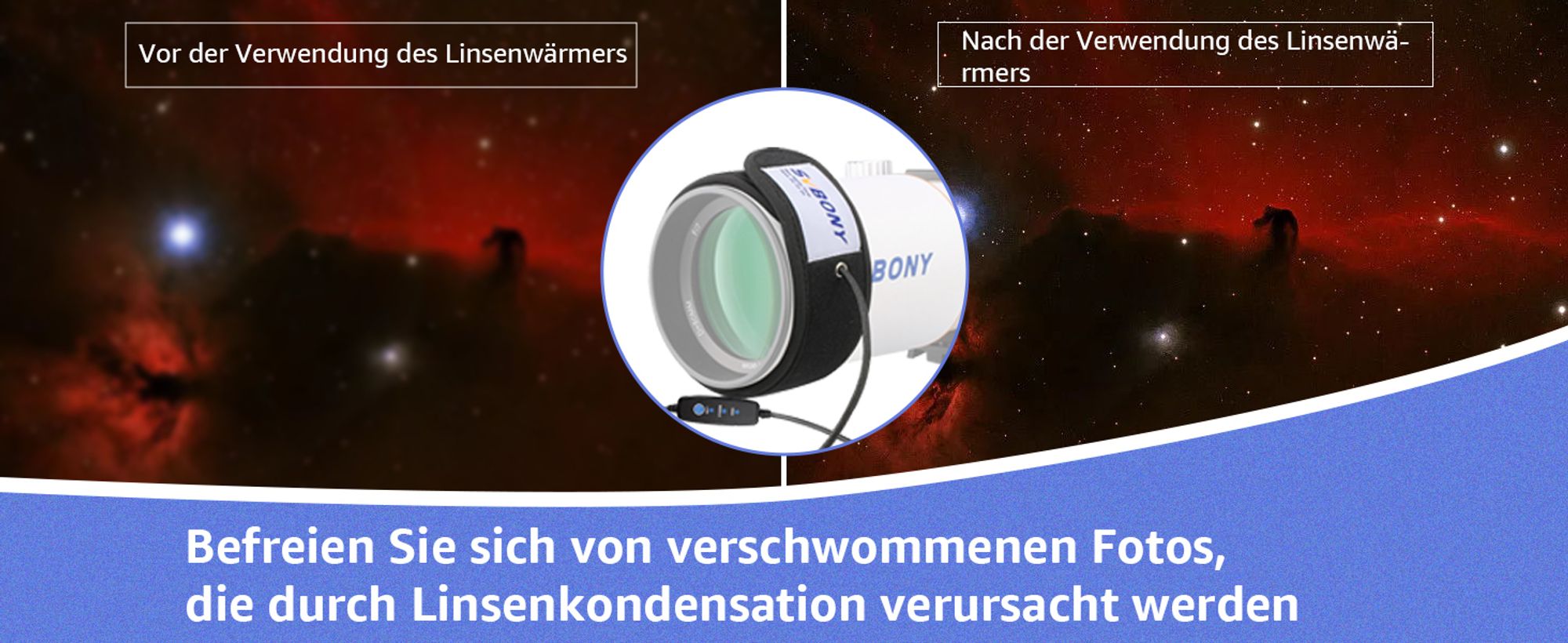 Svbony SV172 Teleskop Objektiv Wärmer mit USB Temperaturregler, Objektiv Okular Heizung,320mm Anti Tau Feuchtigkeit Nebel Kamera Teleskop