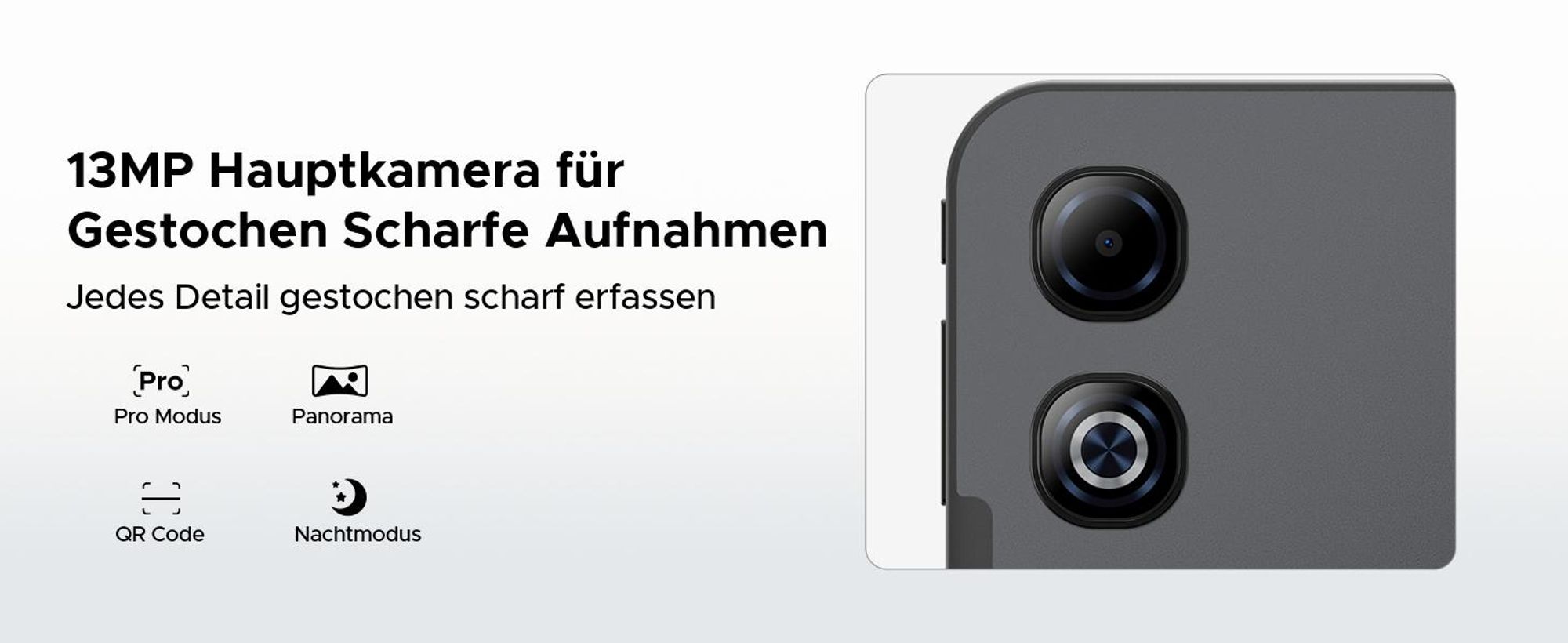 DOOGEE U13 Pro – Tablet, Android 16, 13,4 Zoll, 36 (6+30) GB + 256 GB, 120 Hz, 11.000 mAh/18 W, Gemini AI, Widevine L1, 8 MP + 13 MP Kamera