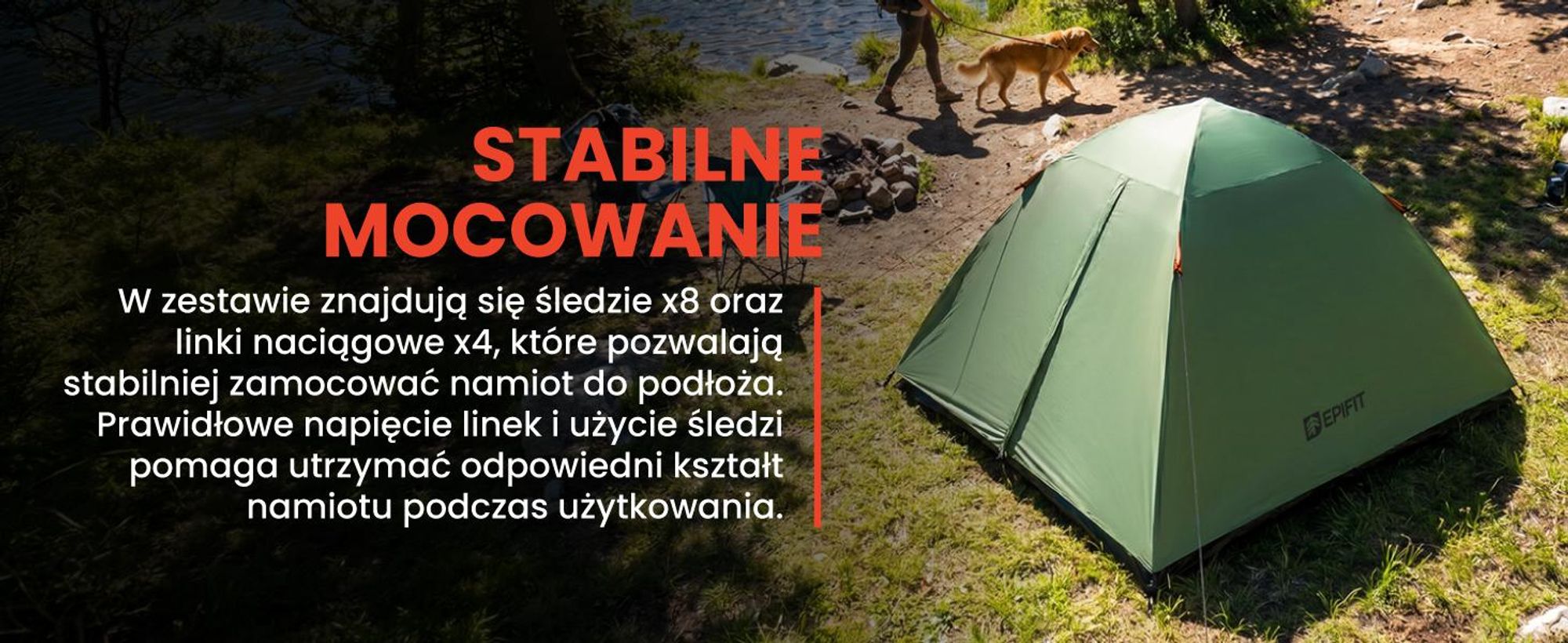 Dwuosobowy namiot turystyczny z moskitierą typu igloo i stelażem z włókna szklanego
