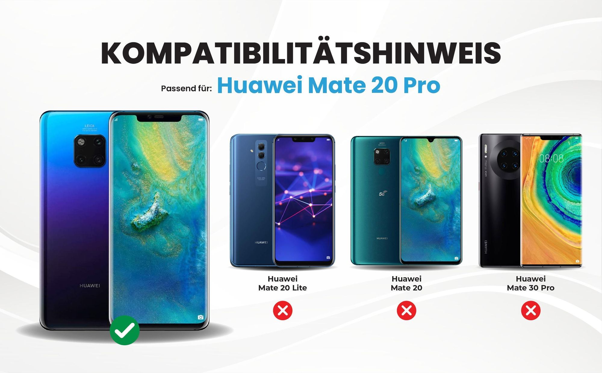 Kompatibilitätshinweise Hülle für Huawei Mate 20 Pro