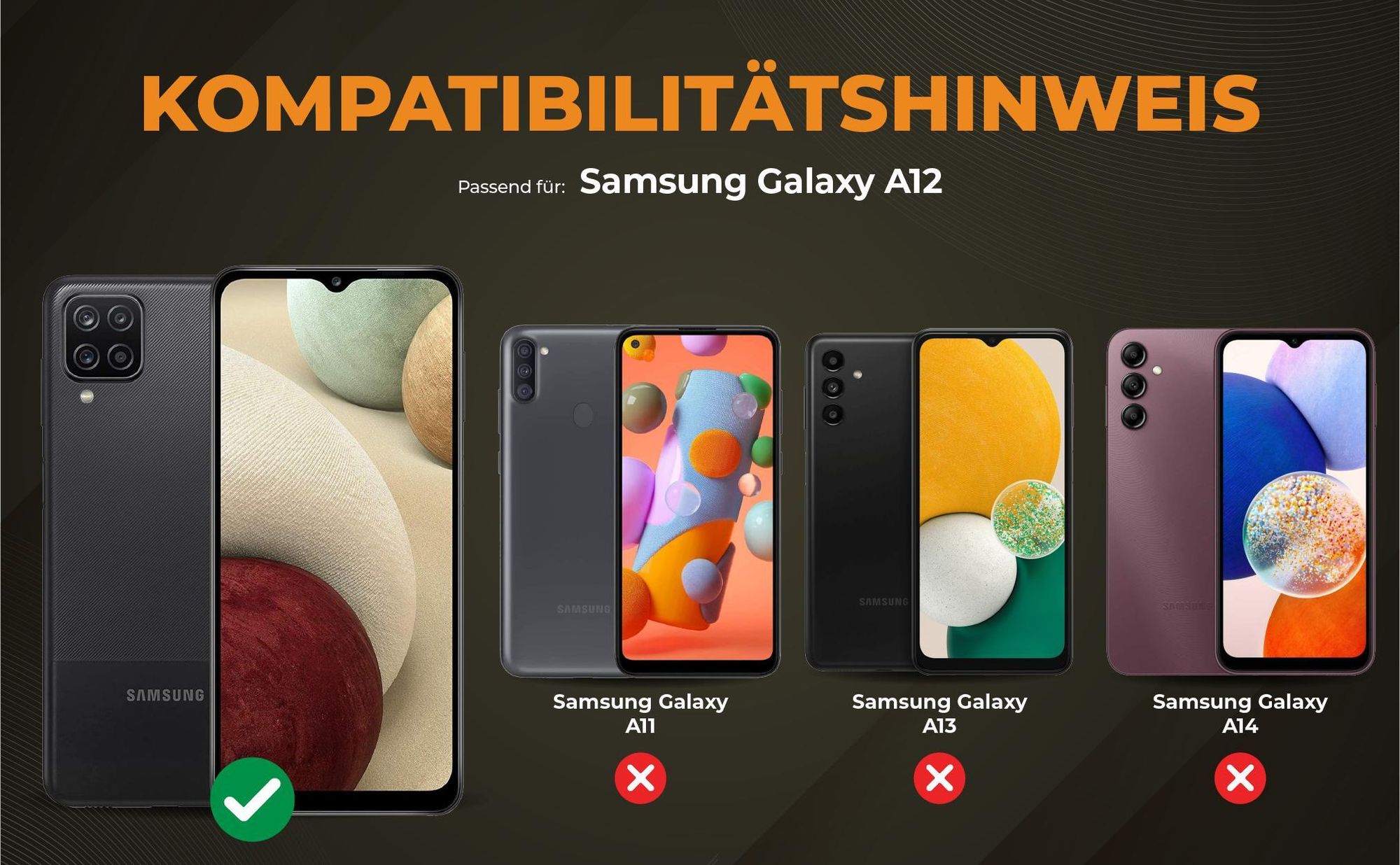 Kompatibilitätshinweise Hülle für Samsung Galaxy A12