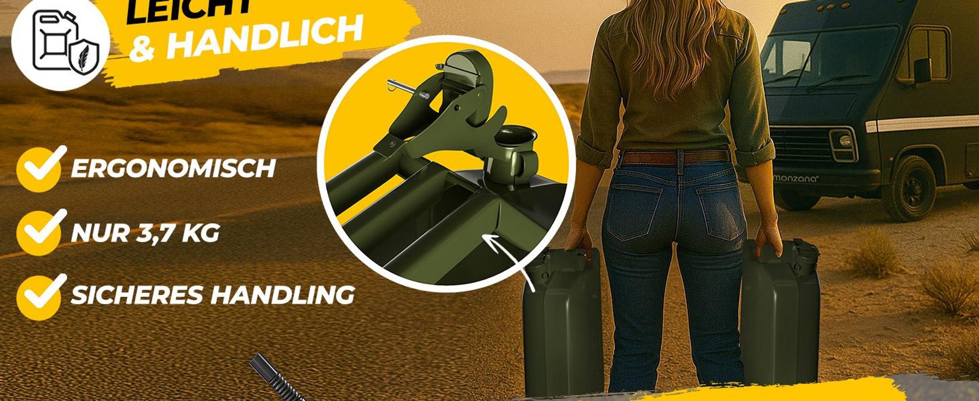 MONZANA® 20L Metallkanister 3er-Set