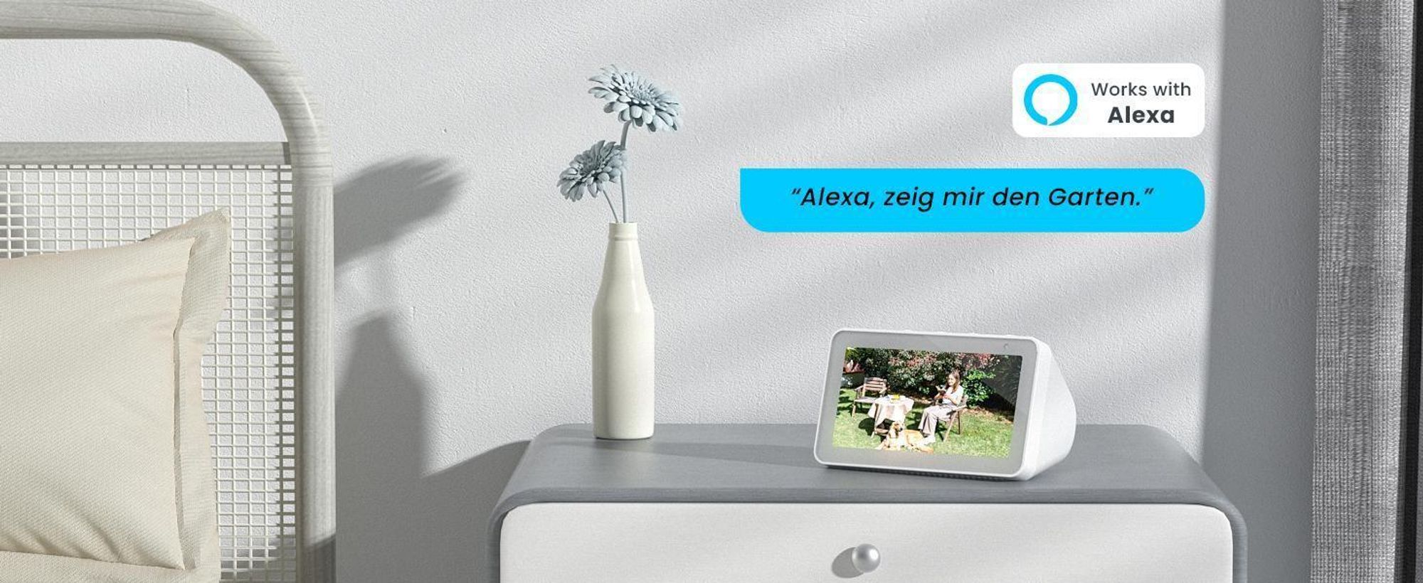 2K Überwachungskamera Aussen WiFi 5MP 360° PTZ Solar Kamera 30M Farbige Nachtsicht PIR Bewegungserkennung Alexa Kompatibel 4DBi WLAN-Antenne mit 64G