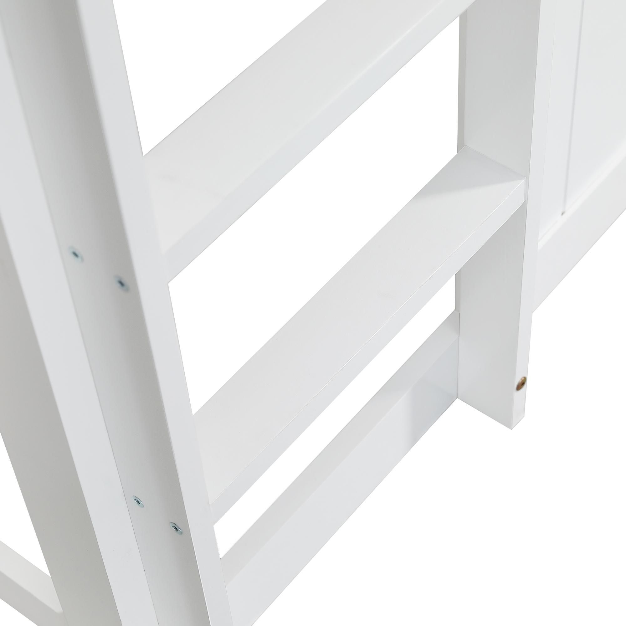 Merax Etagenbett 90x200 cm mit Fenster und Treppe, Hausbett mit Fallschutz, Kinderbett aus Kiefer + MDF, Hochbett EN747-