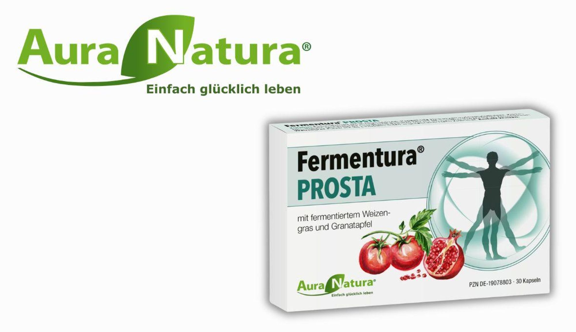 Fermentura® PROSTA | Teilfermentierter Prostata-Komplex in Kapseln | Mit fermentiertem Granatapfel-Mix & Weizengras, Kürbiskern, Zink & Selen