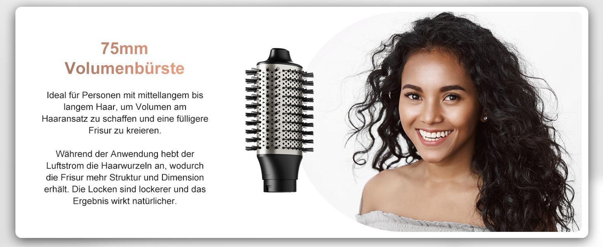 MCURO 6-in-1 Warmluftbürste mit 6 Aufsätzen,Airflow Lockenstab, Föhn & Negativ-Ionen Haarstyler für Glätten,Volumen & Locken,inkl. Aufbewahrungstasche
