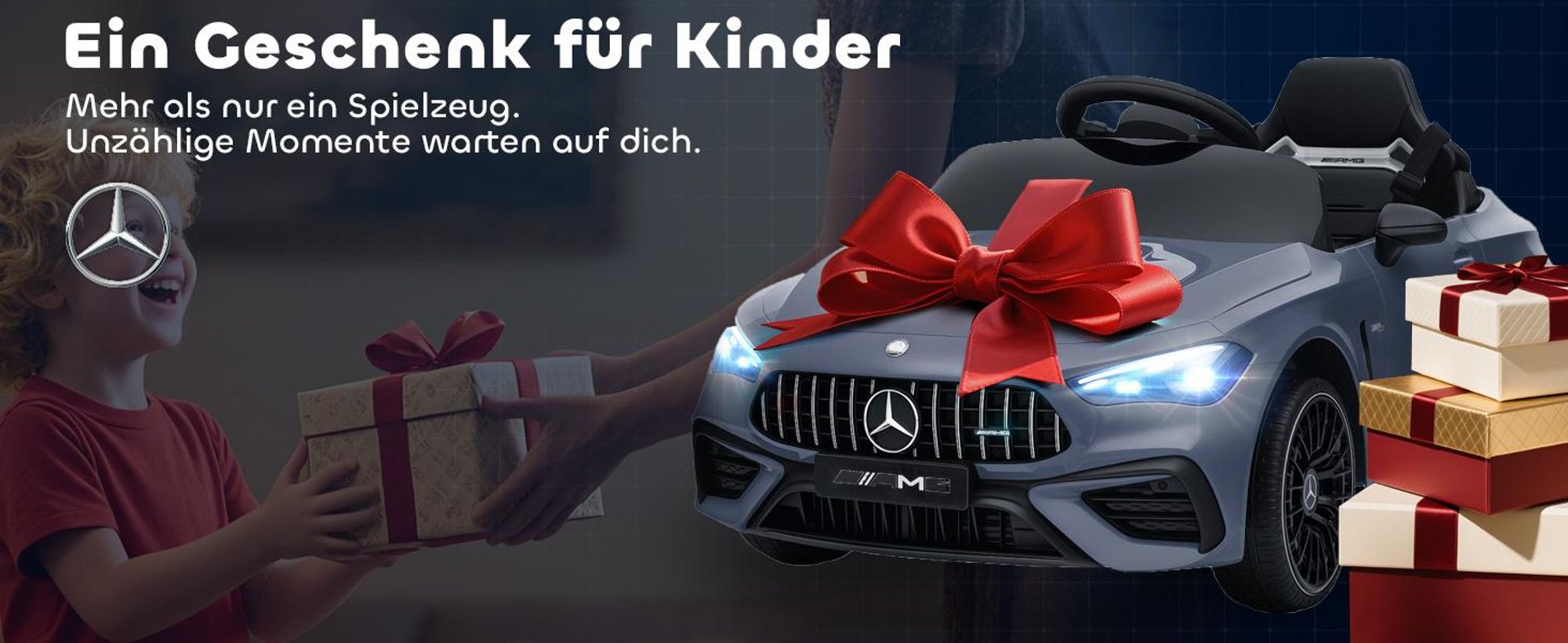 AIYAPLAY Kinder Elektroauto 2x12V Kinderauto mit Musik, MP3, Sanftem Start/Stopp