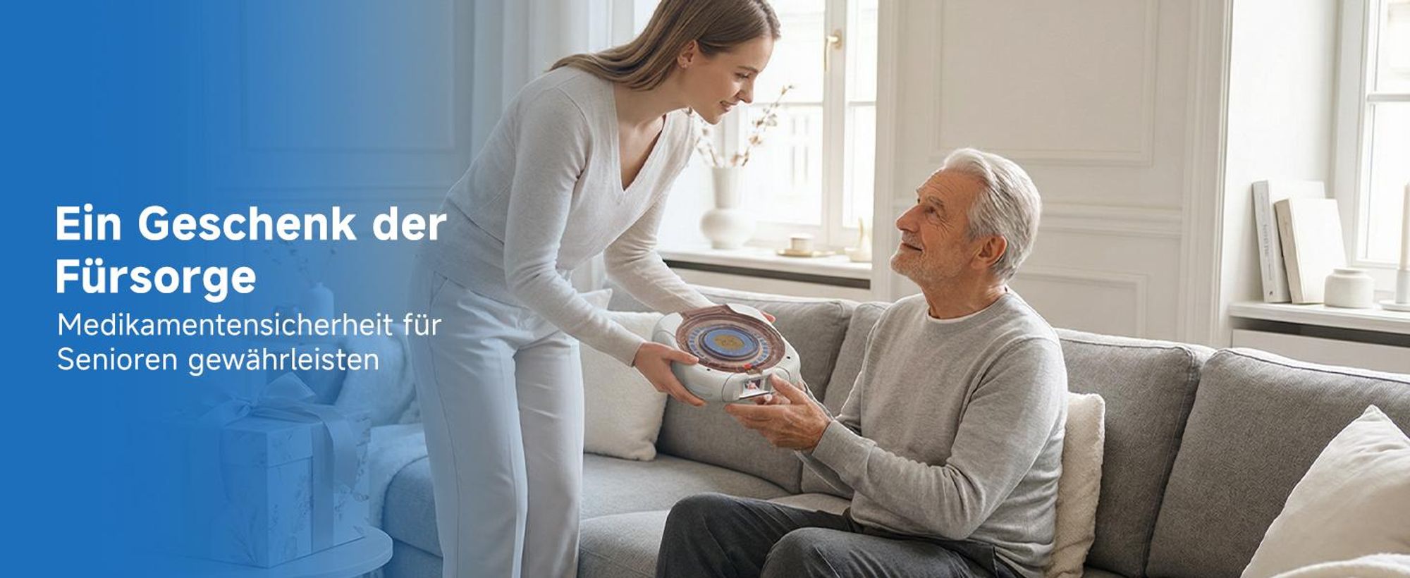 Retekess TH017 Smart-Pillenbox, Drahtlose WLAN-Kommunikation, Automatischer Pillenauswurf, 21 Pillenfächer, zwei Stromversorgungsoptionen,für Senioren