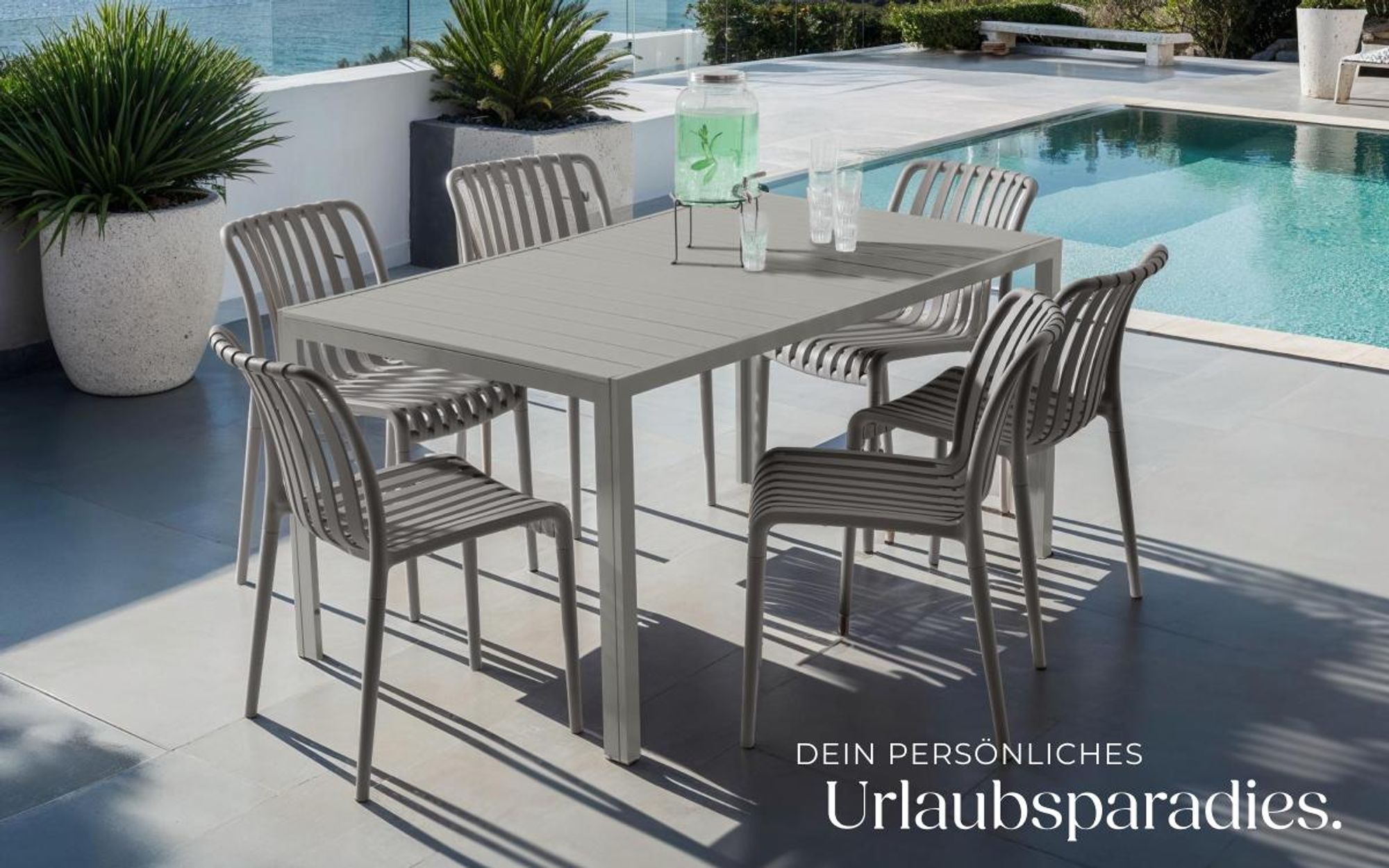 tectake® Gartenstühle Alcudia, wetterfest, stapelbar