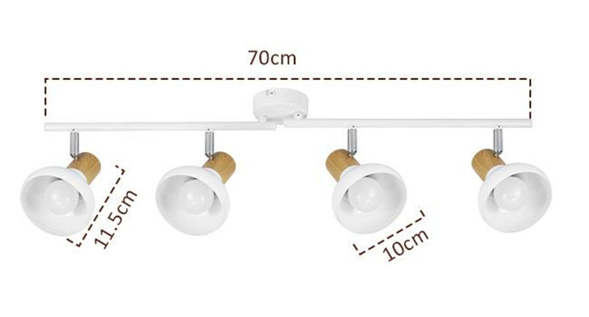 ZMH plafoniera faretto da soffitto vintage lampada da soffitto per corridoio lampada da soffitto industriale 4 fiamme faretto da soffitto per interni 350° orientabile bianco E14 faretto senza lampadina