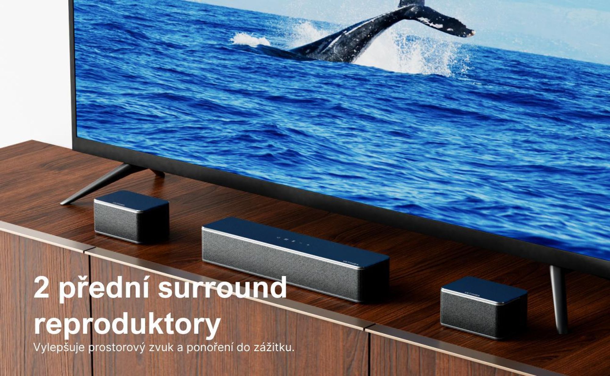 Virtuální prostorový zvukový systém ULTIMEA 7.1 pro TV, špičkový výkon 410 W, soundbar s nastavitelným subwooferem a prostorovým boxem, ovládání přes APP