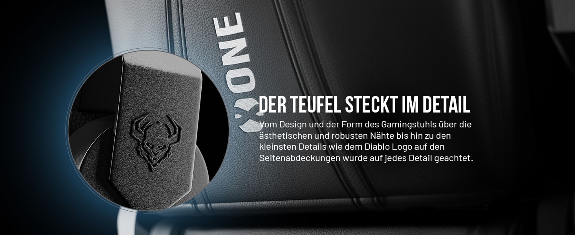 Diablo X-One 2.0 Gaming Stuhl Bürostuhl Schreibtischstuhl Verstellbare Armlehnen Ergonomisch Nacken/-Lendenkissen Farbe: Schwarz, Größe Normal