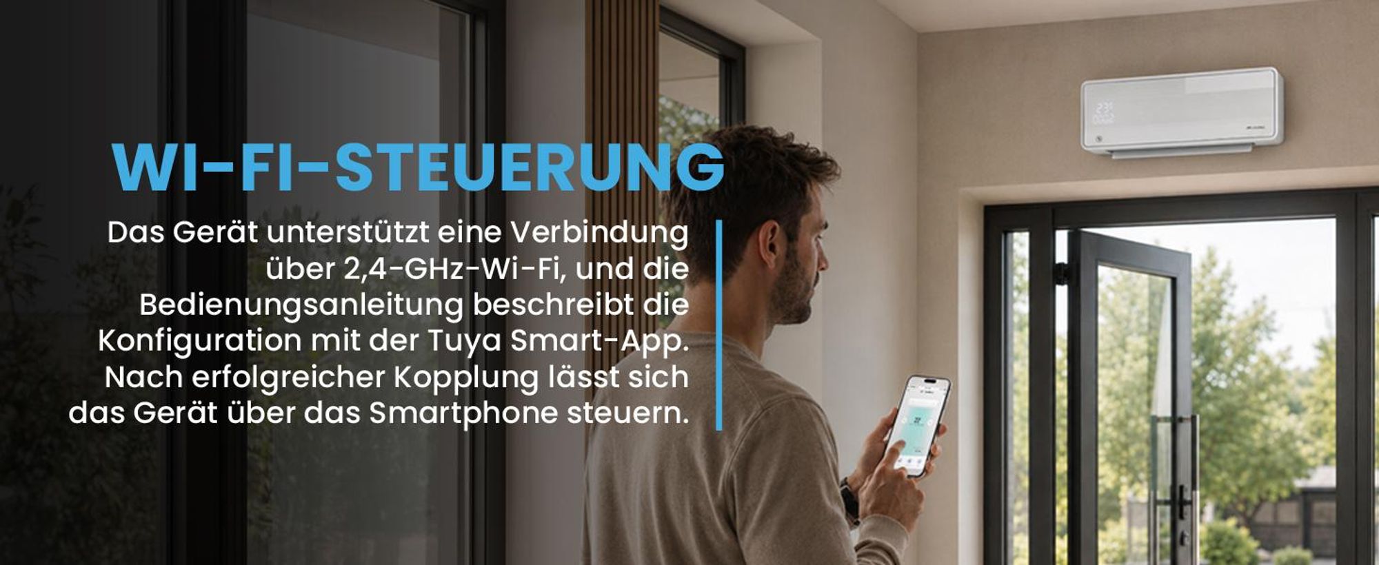 MalTec Luftschleier Wandheizlüfter mit Fernbedienung Heizkörper Energieeffizient Timer 2000 W Weiss