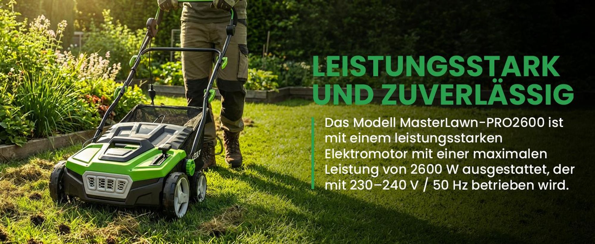 Grune Vertikutierer Rasenlüfter Elektro mit Arbeitsbreite 38cm Moosentferner