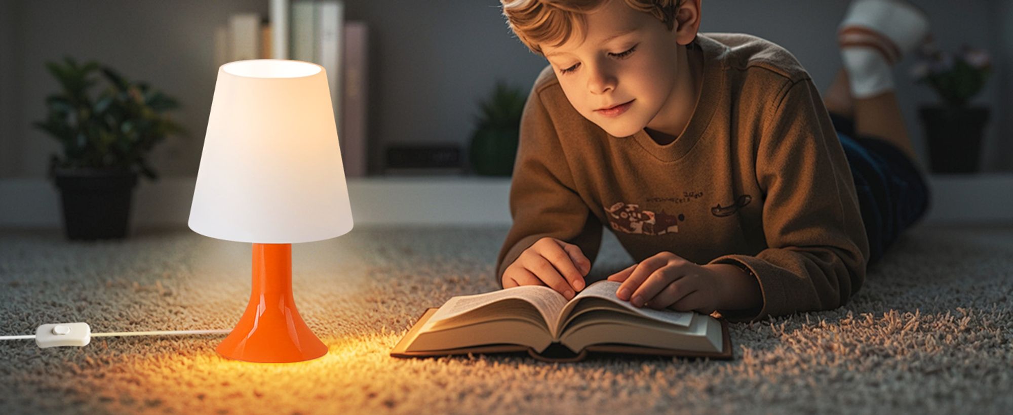 ZMH Tischlampe mit Kabel Nachttischlampe 2er Set orange Tischleuchte E14  Wohnzimmer Tischlampen Moderne Landhausstil für Esstisch Schlafzimmer