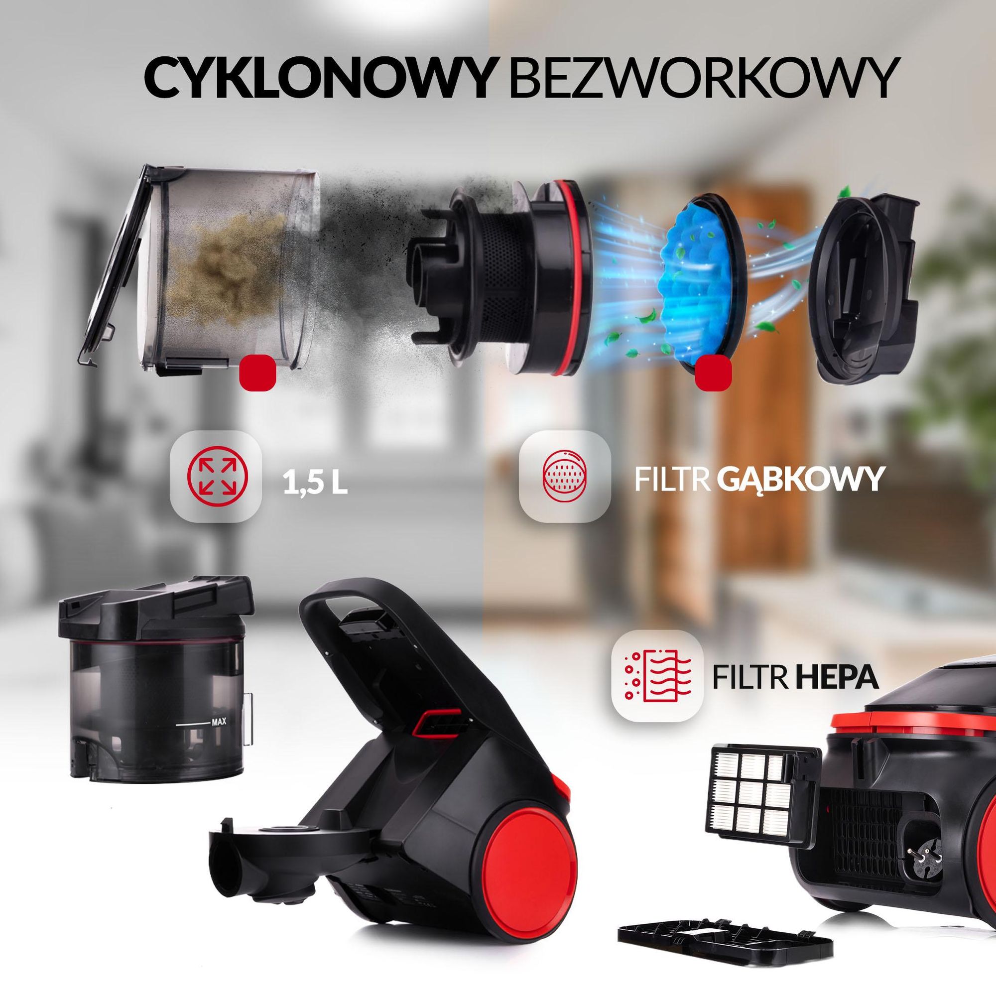 Moc filtracji, z przeznaczeniem dla alergików