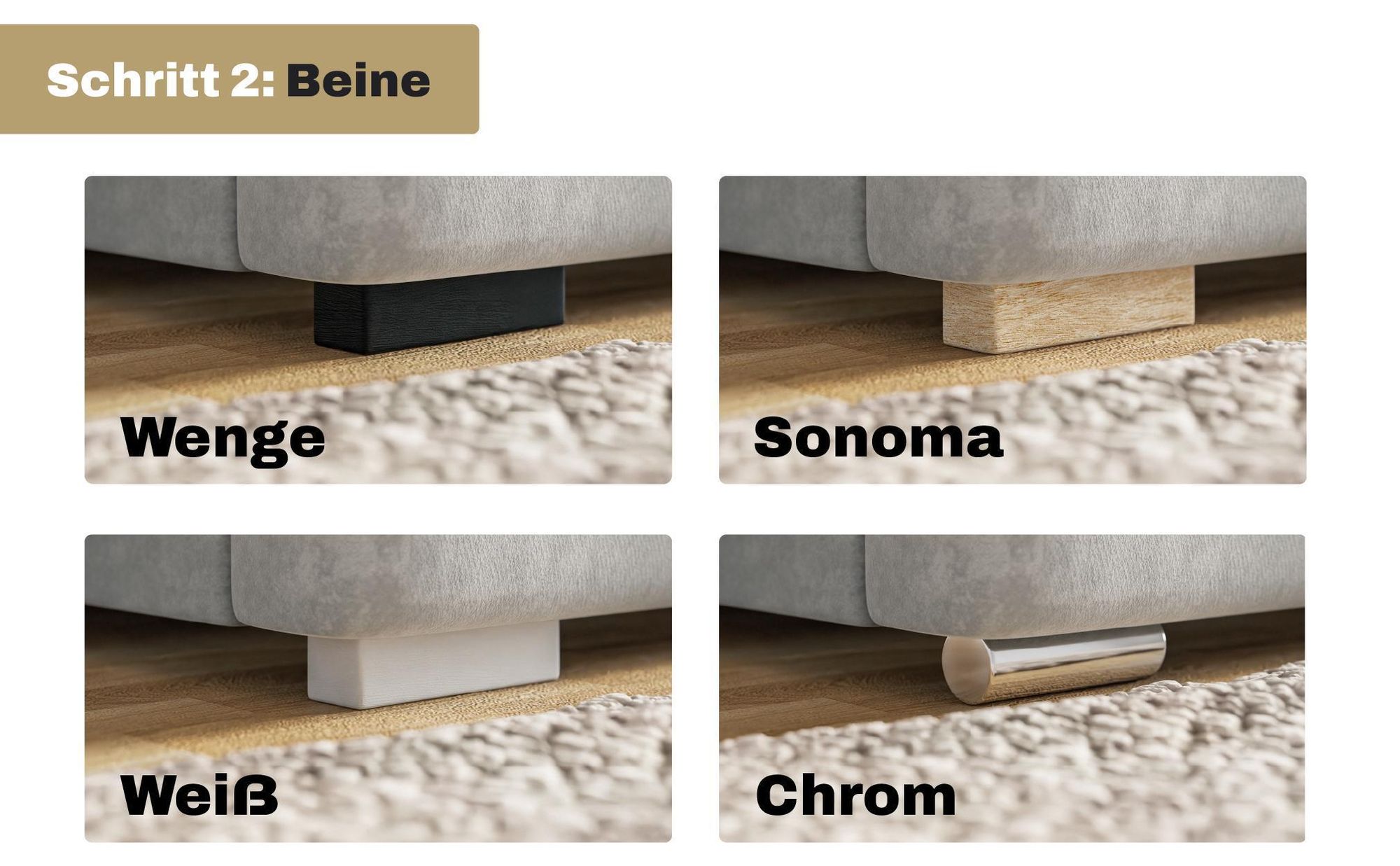MOTIVENA Luna Polsterbett 200x200 mit Bettkasten, Holz Lattenrost, Bett 200x200 Beige Samt (Jasmine 24)