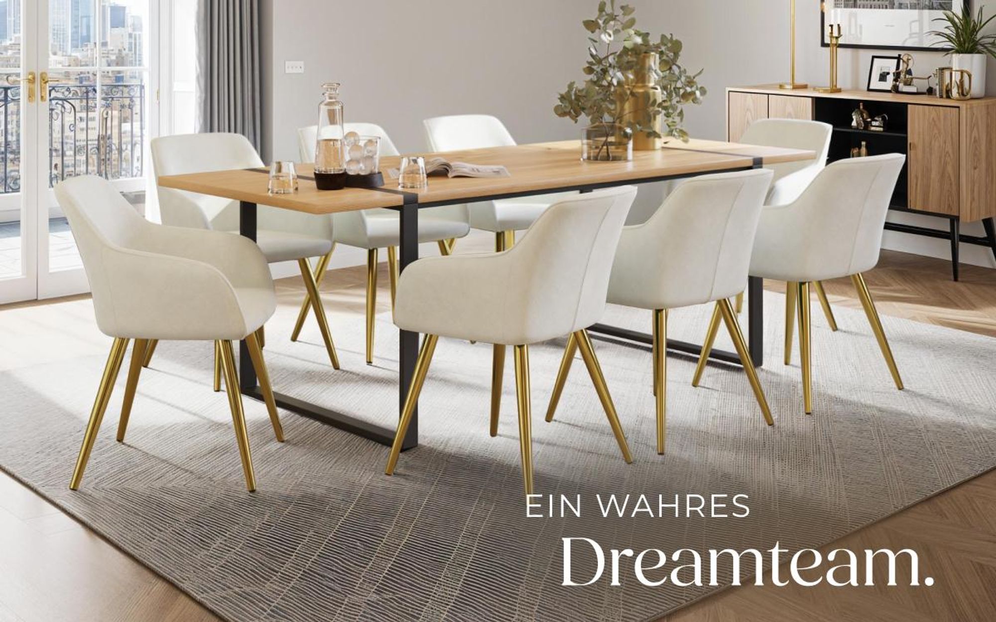 tectake® Esszimmerstuhl Marilyn gepolstert, in Samtoptik 58 x 62 x 82 cm