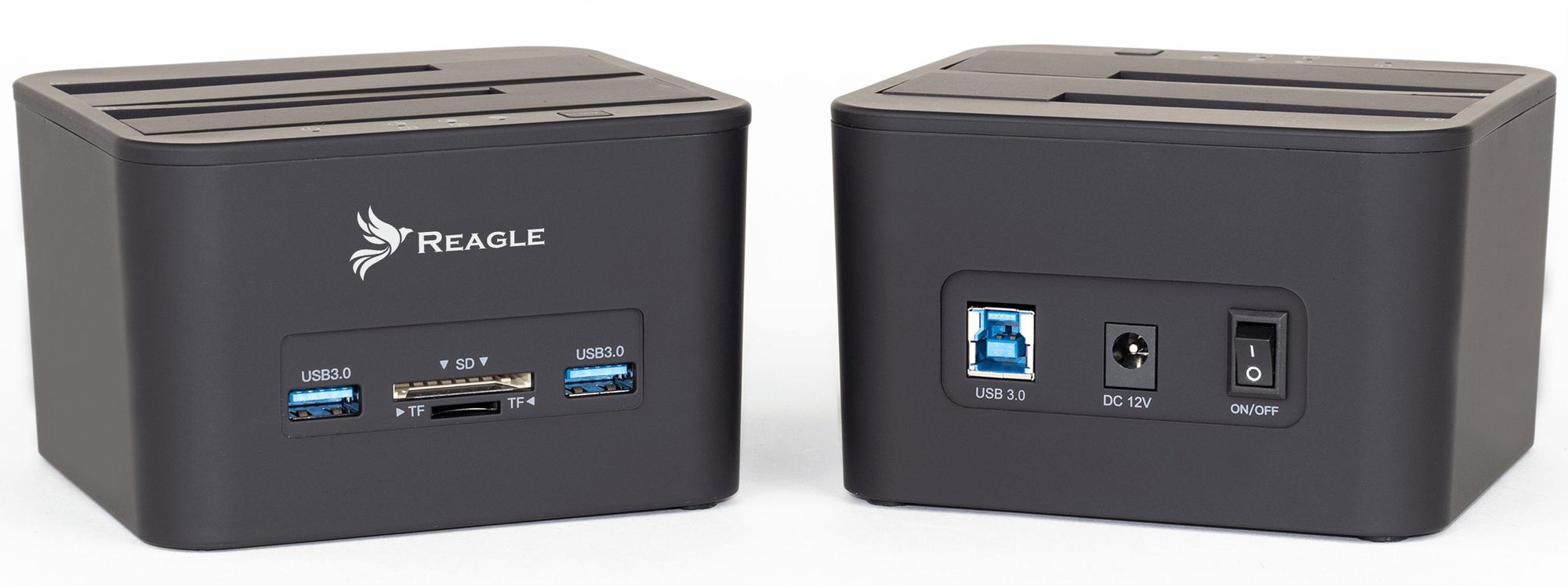 REAGLE SATA HDD SSD Docking Station 2.5 3.5 Zoll Offline Klonfunktion USB 3.2 Hub Kartenleser SD TF Adapter 5Gbps für Backup Datentransfer bis 16TB