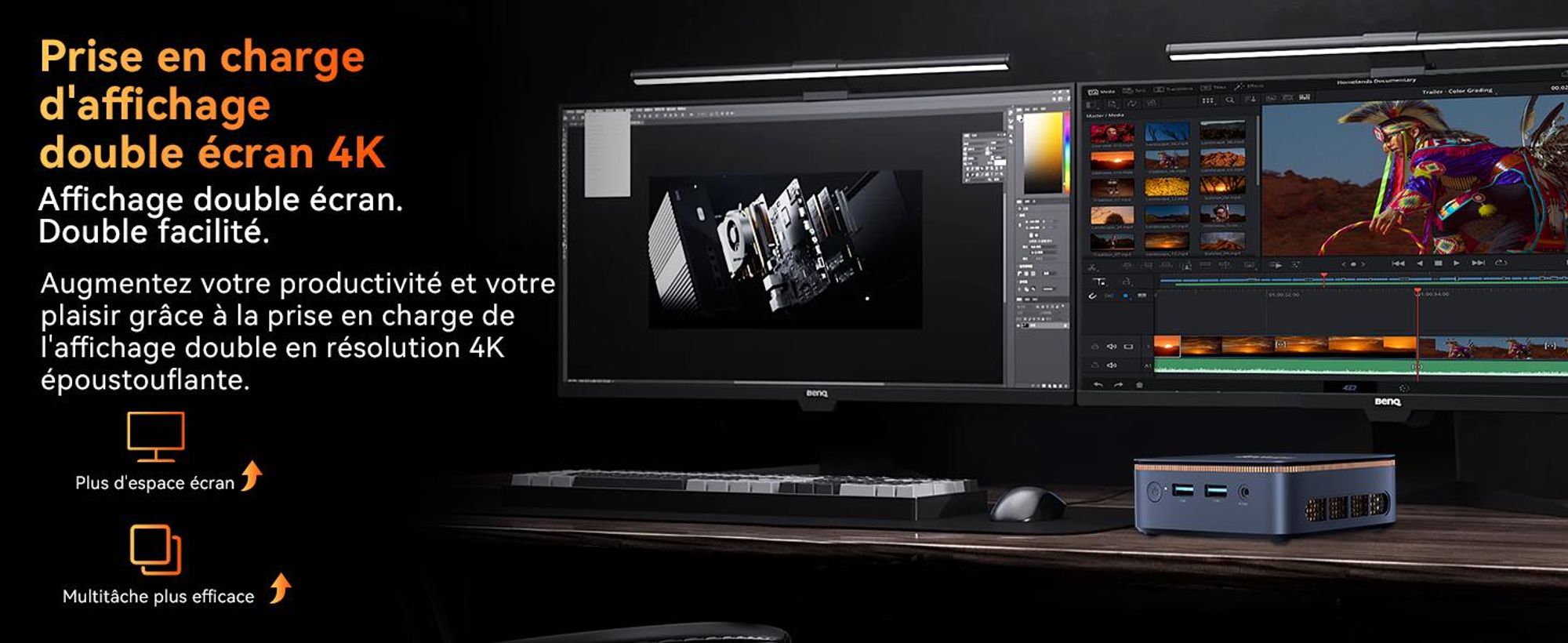 Blackview MP20 Intel Twin Lake N150 DesktopPC, Win11Pro 3,6 GHz, 16GB RAM 512GB SSD M.2 Mini ordinateur, 4K Dual Display,WiFi 6, pour la maison Bureau