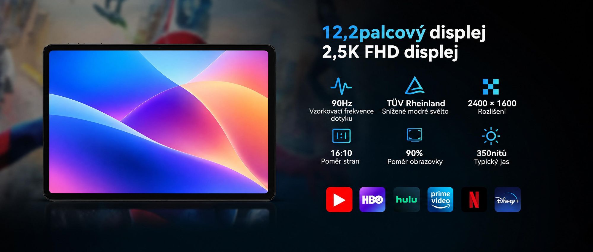 BESTTAB T60, 12,2" Android 16, tablet s procesorem Octa-Core, 48 GB RAM (12 + 36 GB), 256 GB/2 TB úložného prostoru a baterií s kapacitou 10000 mAh. Součástí balení je stylus, pouzdro, myš a klávesnice