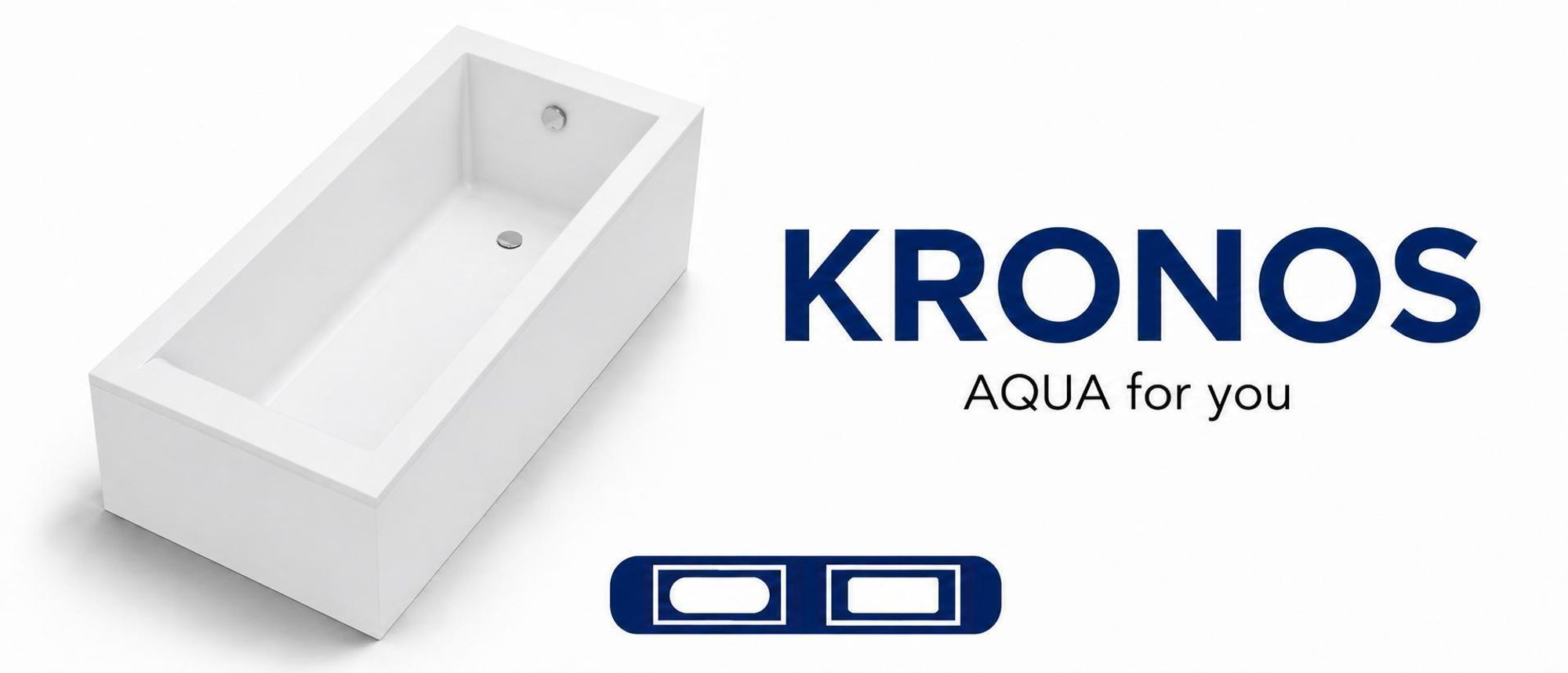 AQUA for you | Badewanne - KRONOS SQUARE - Rechteckbadewanne – 160x70 cm - Universal - Weiß - mit Verkleidung, Siphon, Füßen
