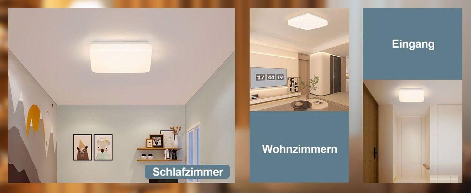 ZMH Led Deckenleuchte Kinderzimmer Deckenlampe Sternenhimmel Klein Eckig 15W 4000K 21cm Neutralweiß Modern für Schlafzimmer Treppenhaus Flur Büro