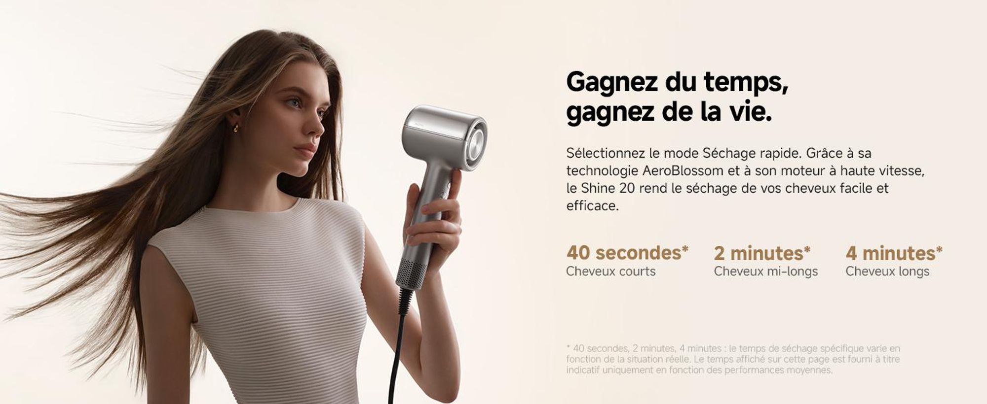 MOVA SHINE 20 Sèche-cheveux Argenté – Contrôle intelligent de la température, séchage rapide et soin capillaire multi-styles