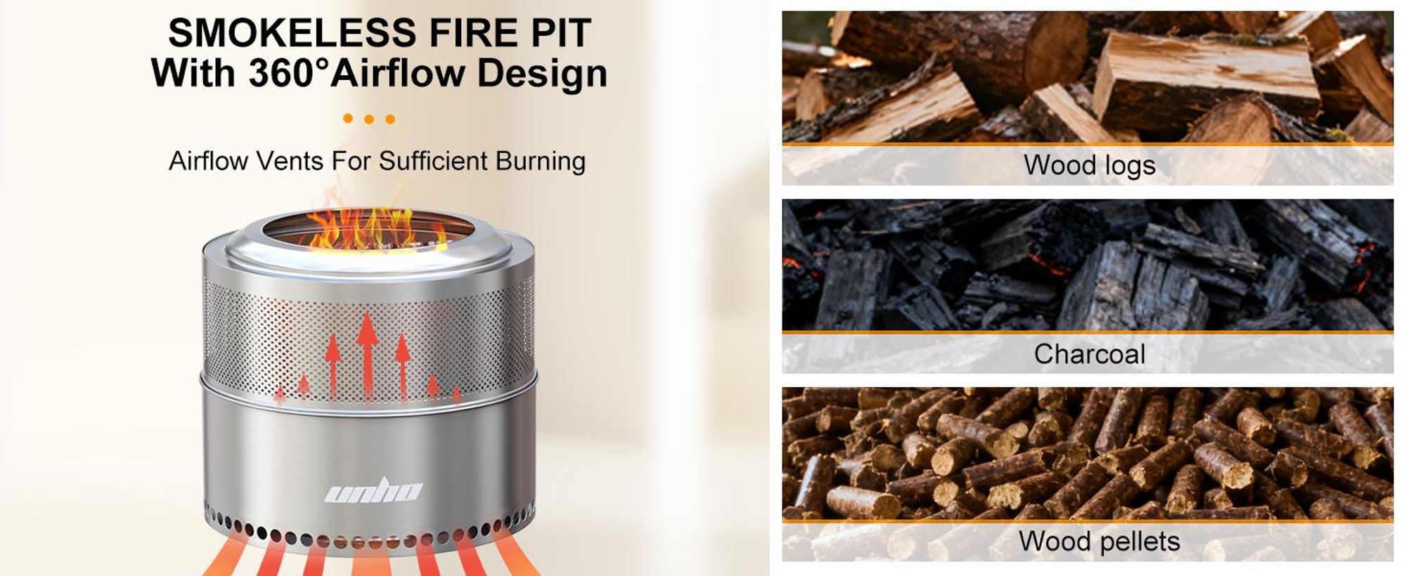 WISFOR Feuerstelle Bonfire, Edelstahl Feuerschale mit Ständer, Outdoor Kamin, für Terrasse, Garten, Feuertonne, Holzofen, Feuerkorb, 50x41.5cm