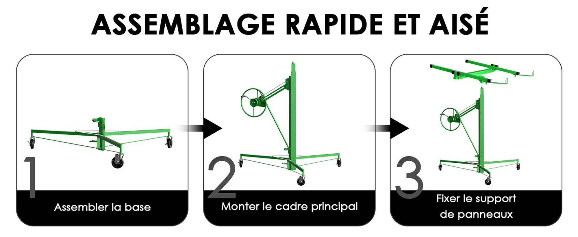 lève-plaques de plâtre XXL TEENO,Plateforme élévatrice inclinable,Aide de montage de panneaux en placoplâtre,capacité de charge max. 68 kg