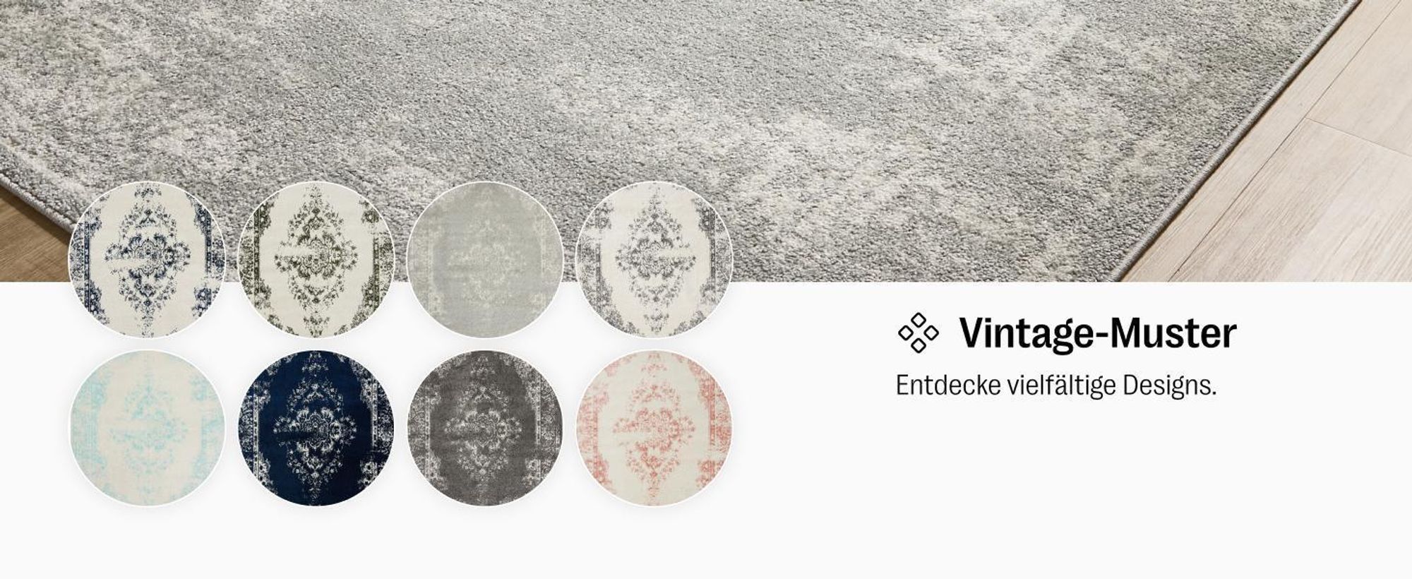 benuta Vintage Teppich Wohnzimmer Sia Taupe 200x300 cm Wohnzimmerteppich Schlafzimmer weich orientalisch Rechteckig