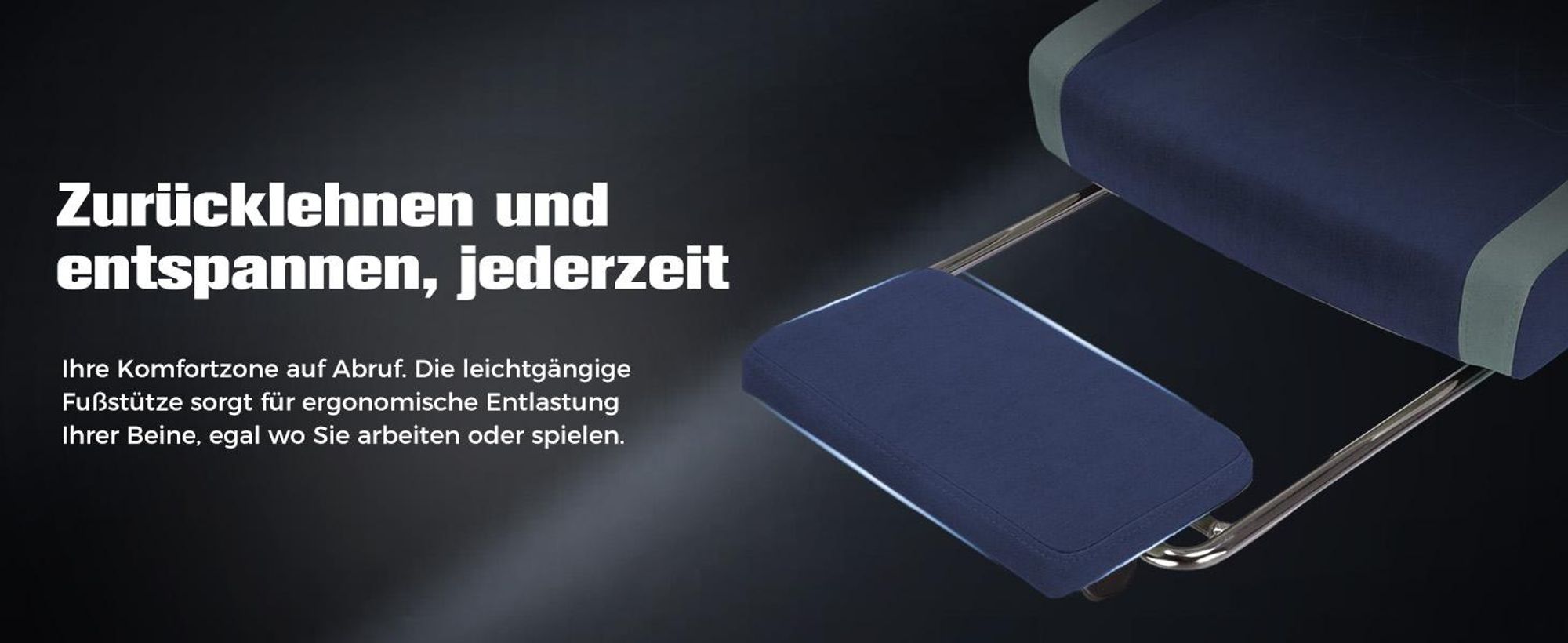 GTPLAYER Gaming Stuhl Ergonomischer Gaming Sessel Schreibtischstuhl PC Gamer Racing Stuhl mit Stoffoberfläche, Federsitzkissen, Verbindungsarmlehnen, mit Fußstütze bis 153 kg belastbar